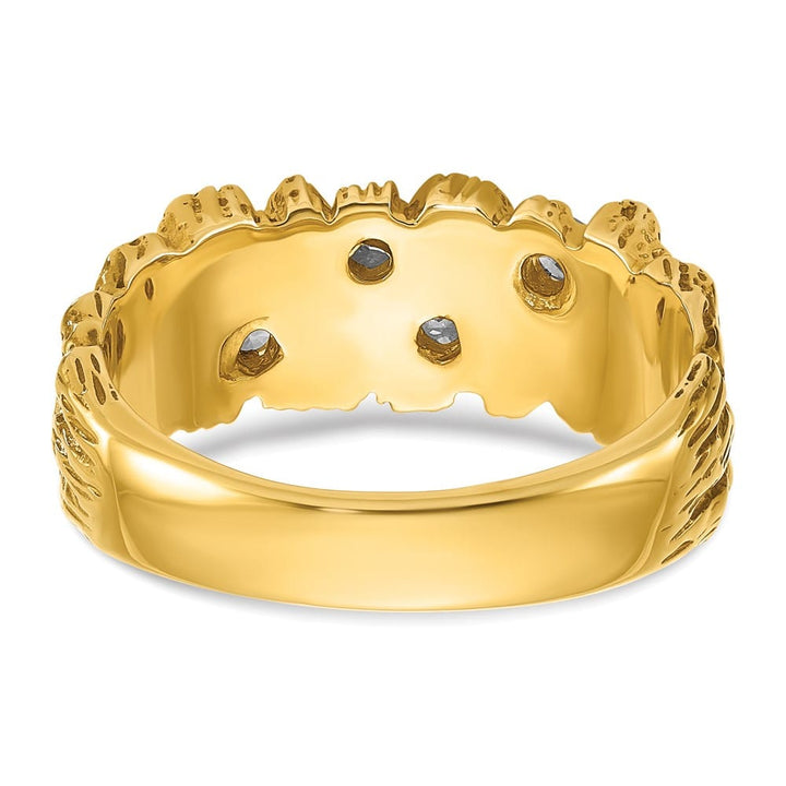 14k Yellow Gold 9.35 g 1/3 Carat Diamond Nugget Men's Ring