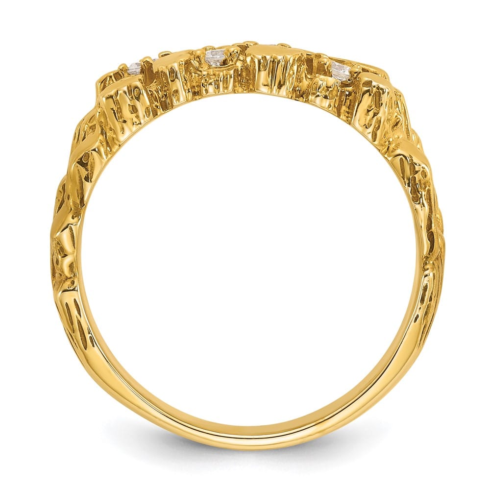 14k Yellow Gold 9.35 g 1/3 Carat Diamond Nugget Men's Ring