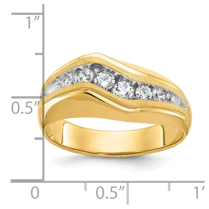 14k Yellow Gold 9.45 g and Satin I1 Quality Diamond Men's Ring