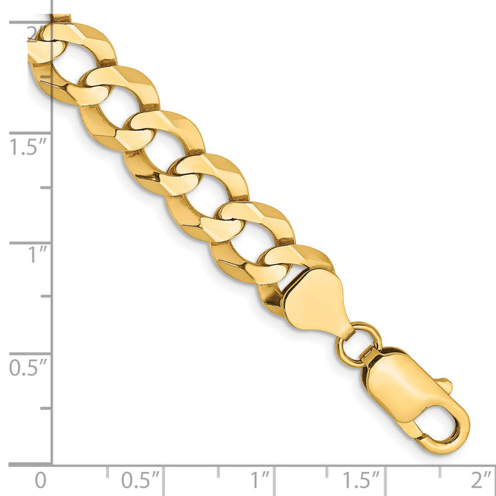 14K Yellow Gold 9.4mm Lightweight Flat Cuban Bracelet