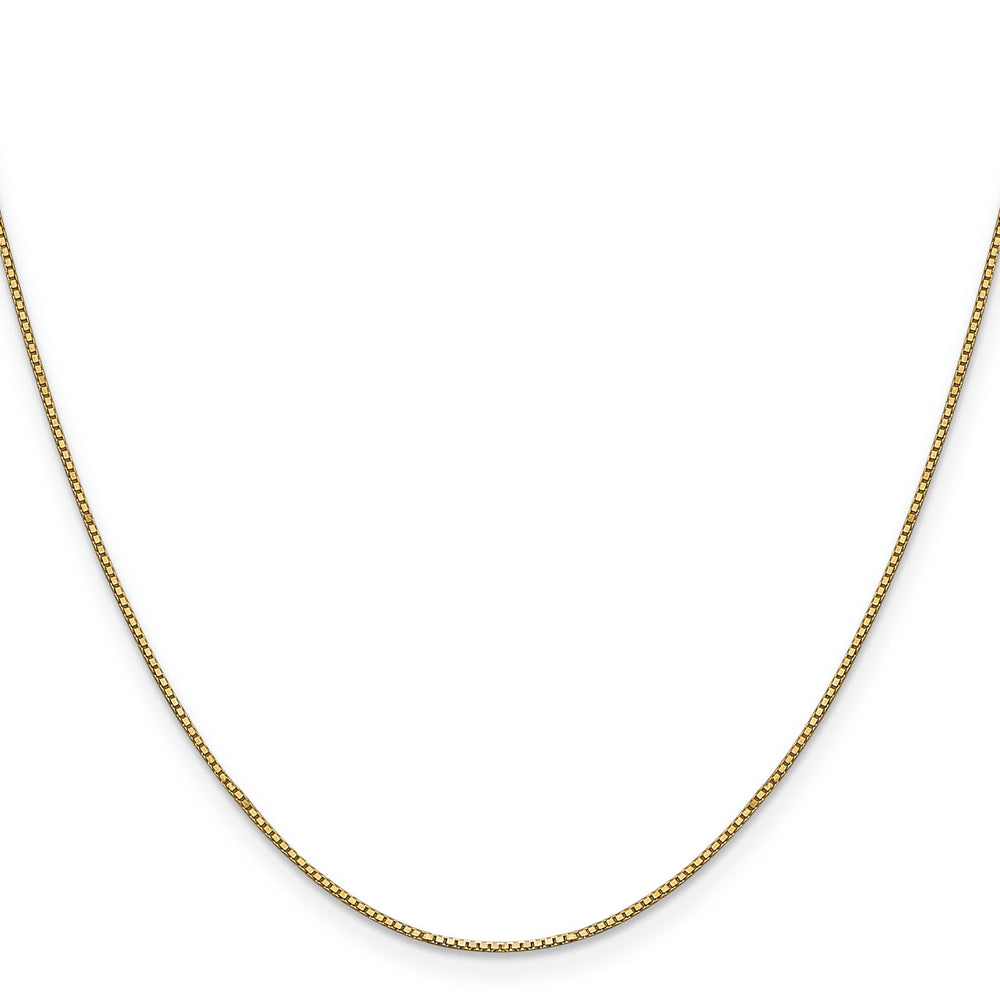 14K Yellow Gold .9mm Box Lobster Clasp Chain