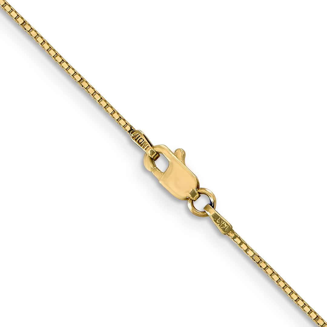 14K Yellow Gold .9mm Box Lobster Clasp Chain