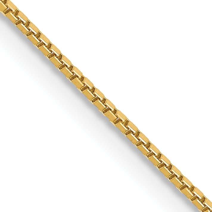14K Yellow Gold .9mm Box Lobster Clasp Chain