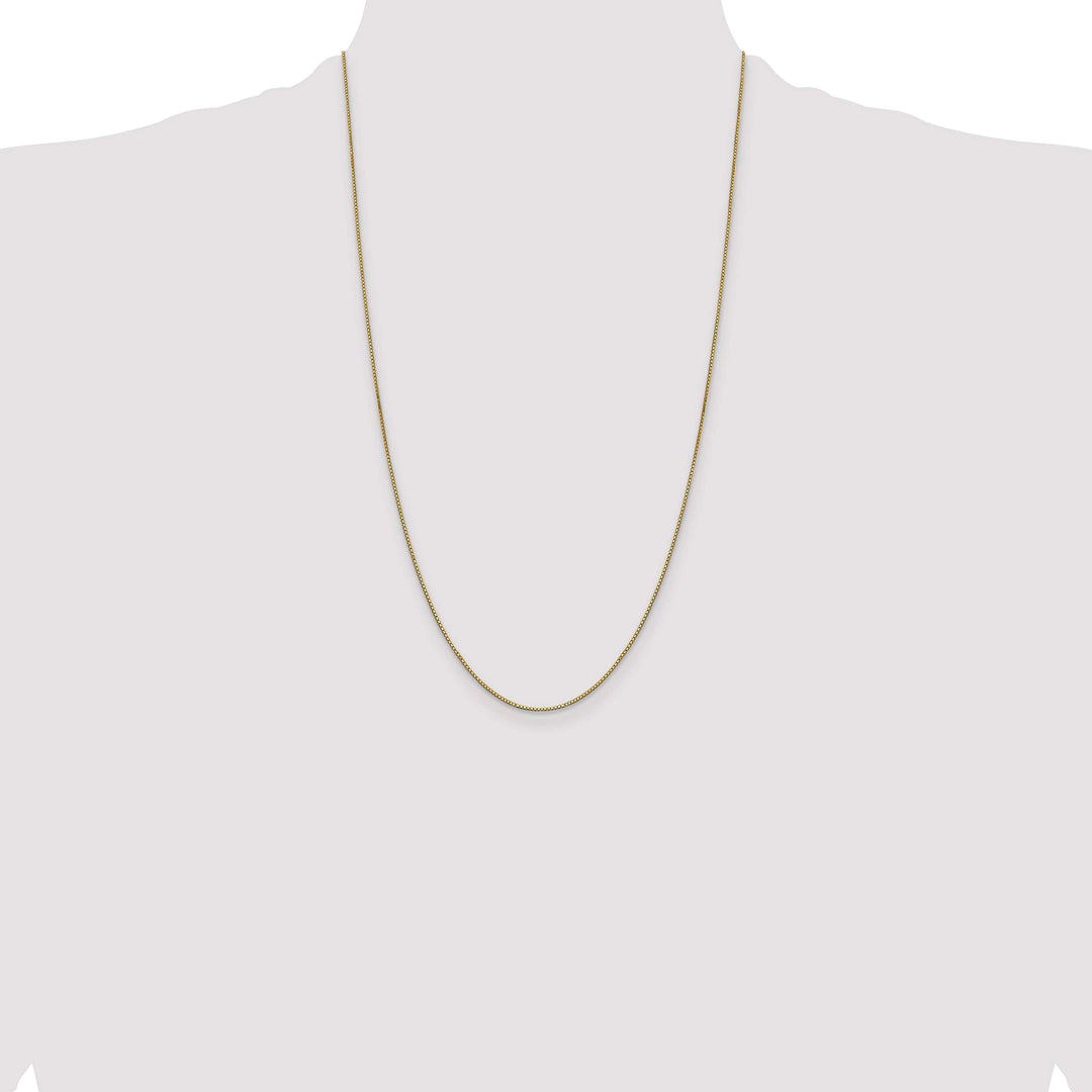 14K Yellow Gold .9mm Box Lobster Clasp Chain