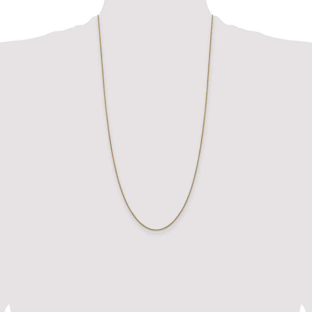 14K Yellow Gold .9mm Box Lobster Clasp Chain