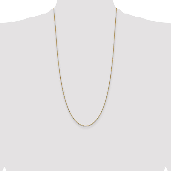 14K Yellow Gold .9mm Box Lobster Clasp Chain