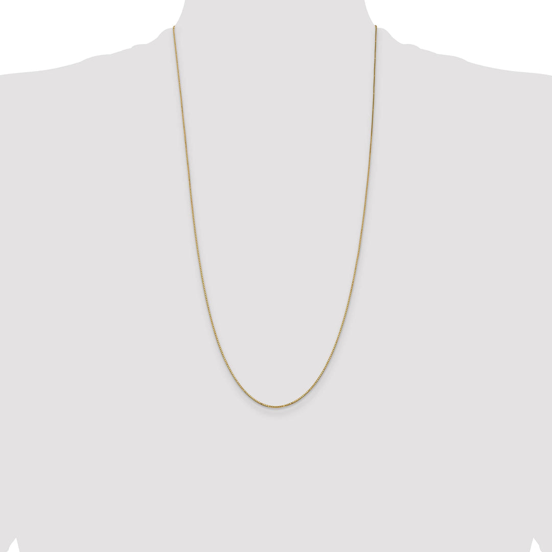 14K Yellow Gold .9mm Box Spring Ring Clasp Chain