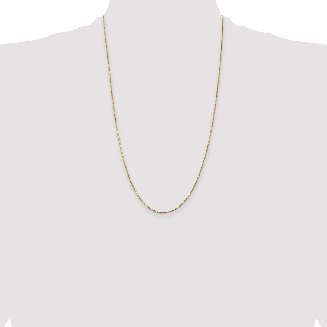 14K Yellow Gold .9mm Box Spring Ring Clasp Chain