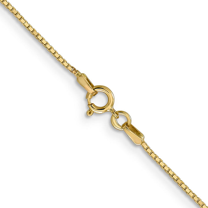 14K Yellow Gold .9mm Box Spring Ring Clasp Chain