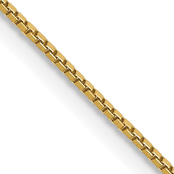 14K Yellow Gold .9mm Box Spring Ring Clasp Chain