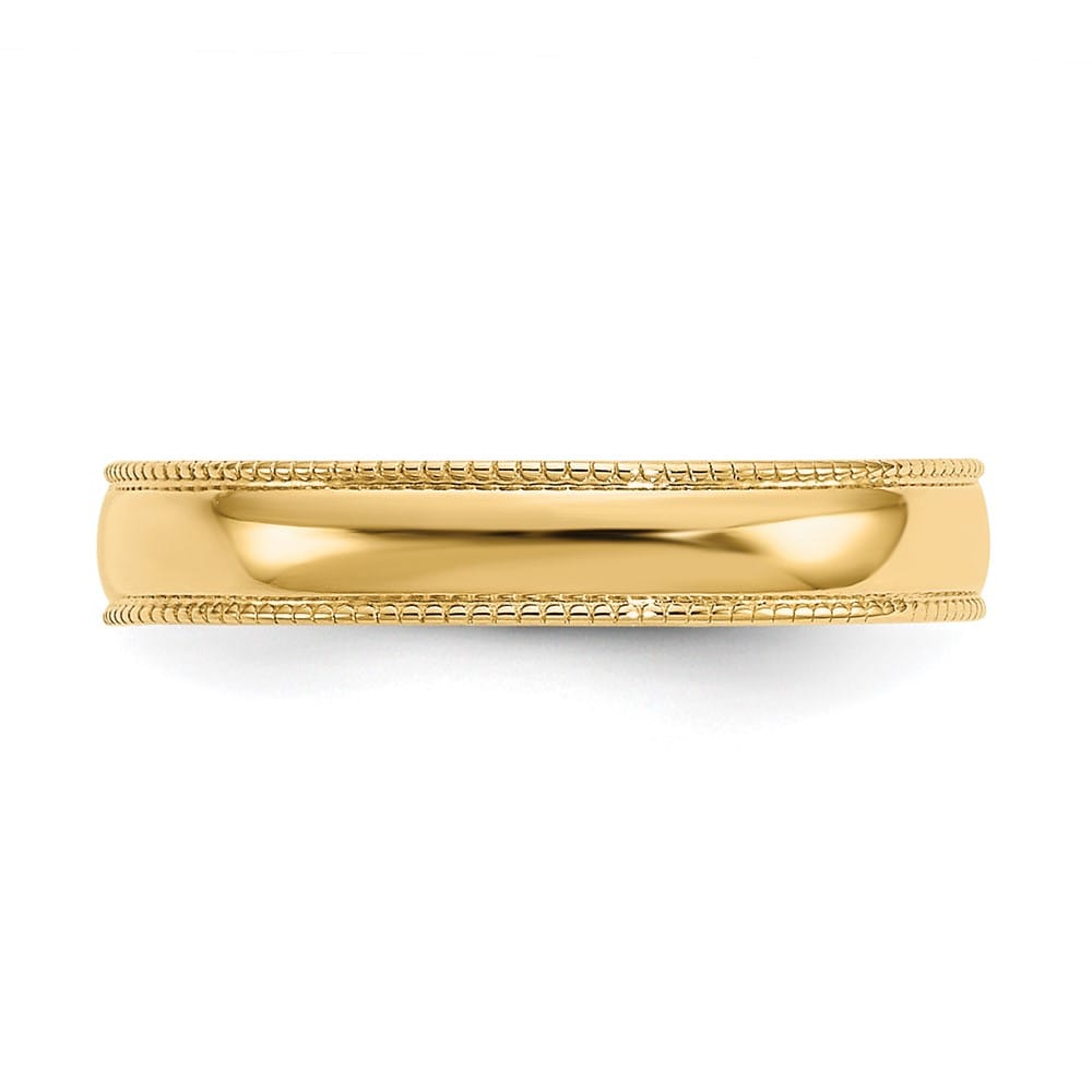 14k Yellow Gold Adjustable 3mm Milgrain Band Toe Ring