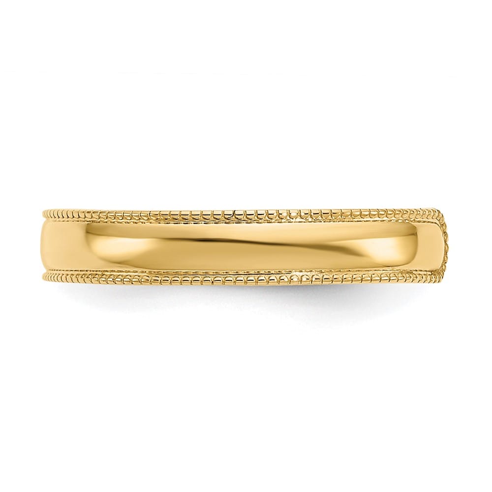 14k Yellow Gold Adjustable 3mm Milgrain Band Toe Ring