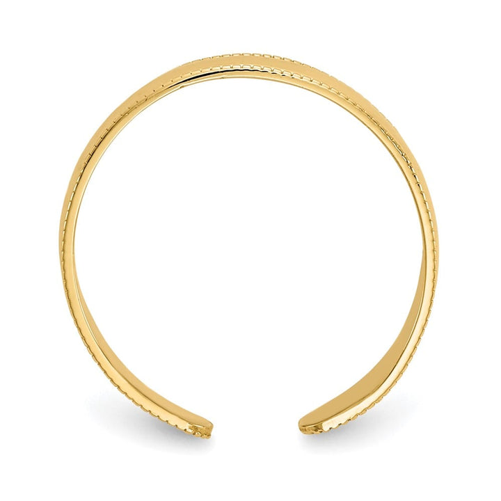 14k Yellow Gold Adjustable 3mm Milgrain Band Toe Ring