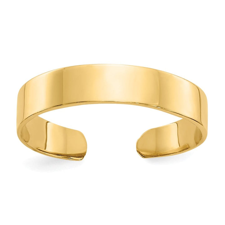 14k Yellow Gold Adjustable Polished 3mm Band Toe Ring