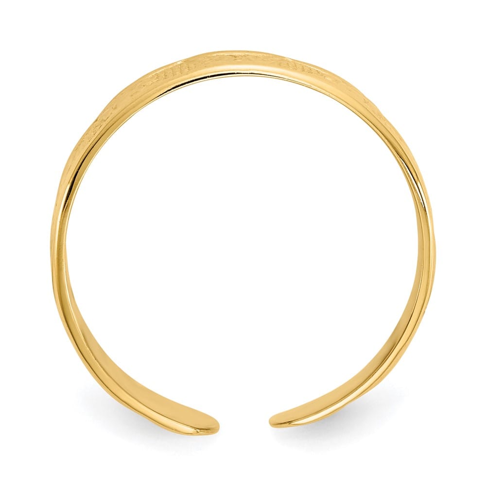 14k Yellow Gold Adjustable Polished 3mm Band Toe Ring