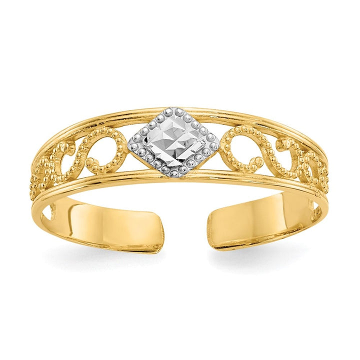 14k Yellow Gold and White D.C. Toe Ring