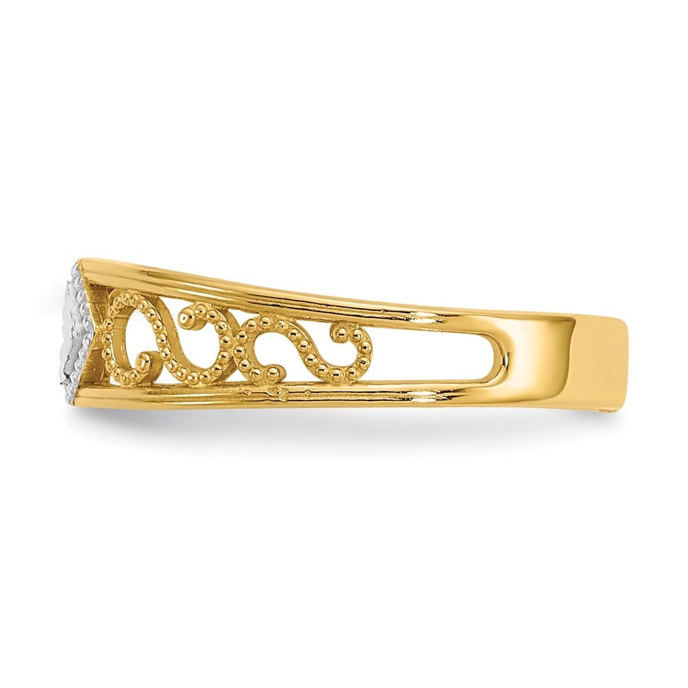 14k Yellow Gold and White D.C. Toe Ring