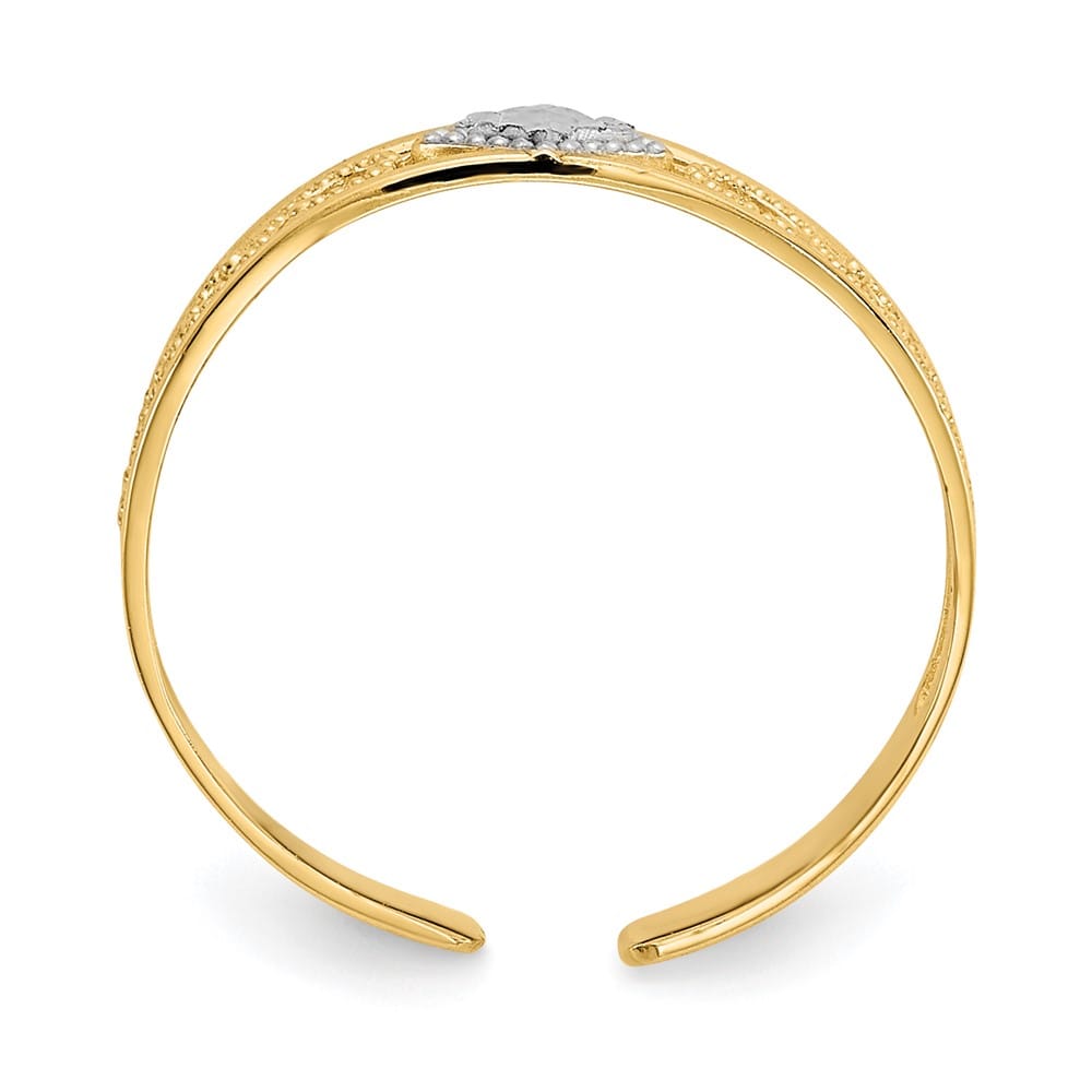 14k Yellow Gold and White D.C. Toe Ring