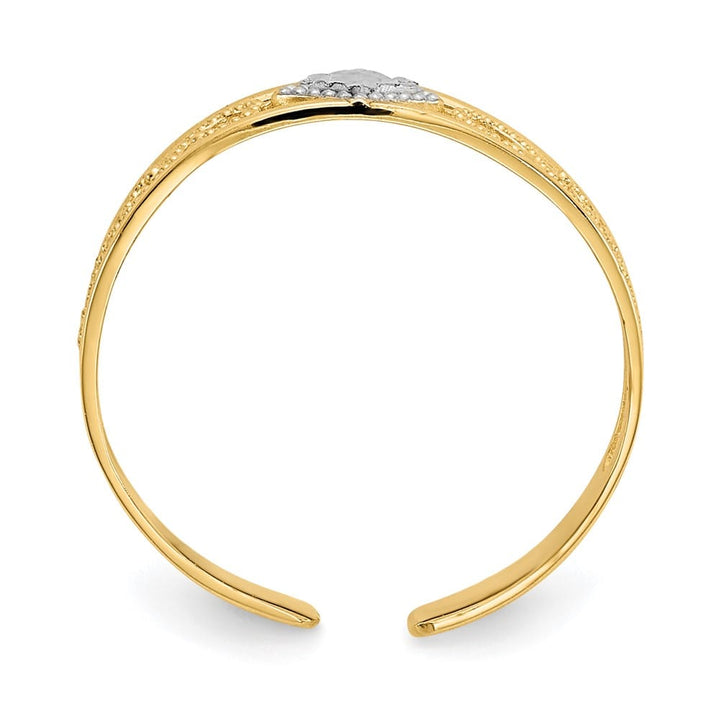 14k Yellow Gold and White D.C. Toe Ring