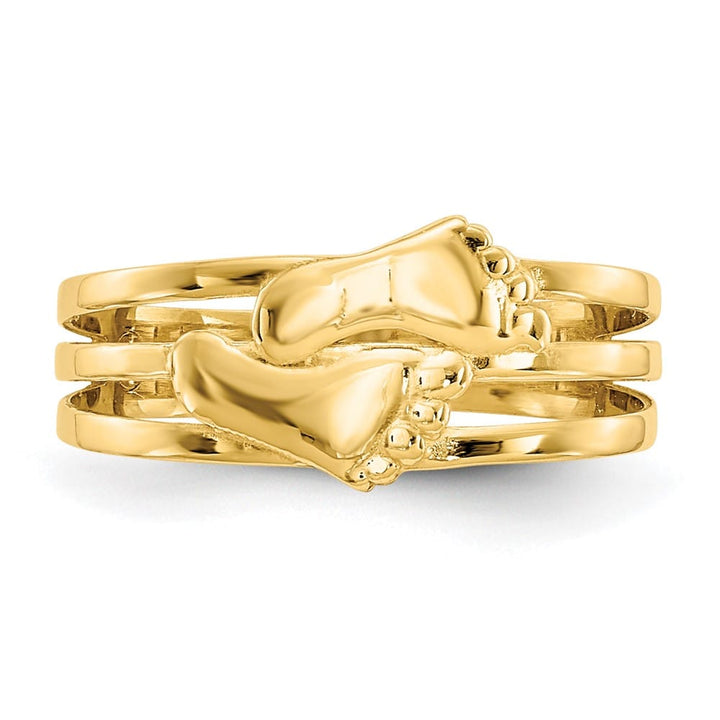 14k Yellow Gold Bare Feet Toe Ring