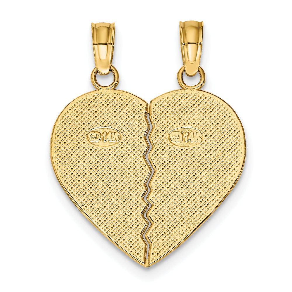 14K Yellow Gold Best Friends 2-Piece Break-Apart Heart Charm