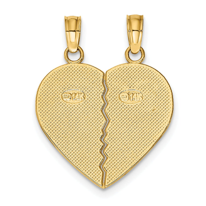 14K Yellow Gold Best Friends 2-Piece Break-Apart Heart Charm