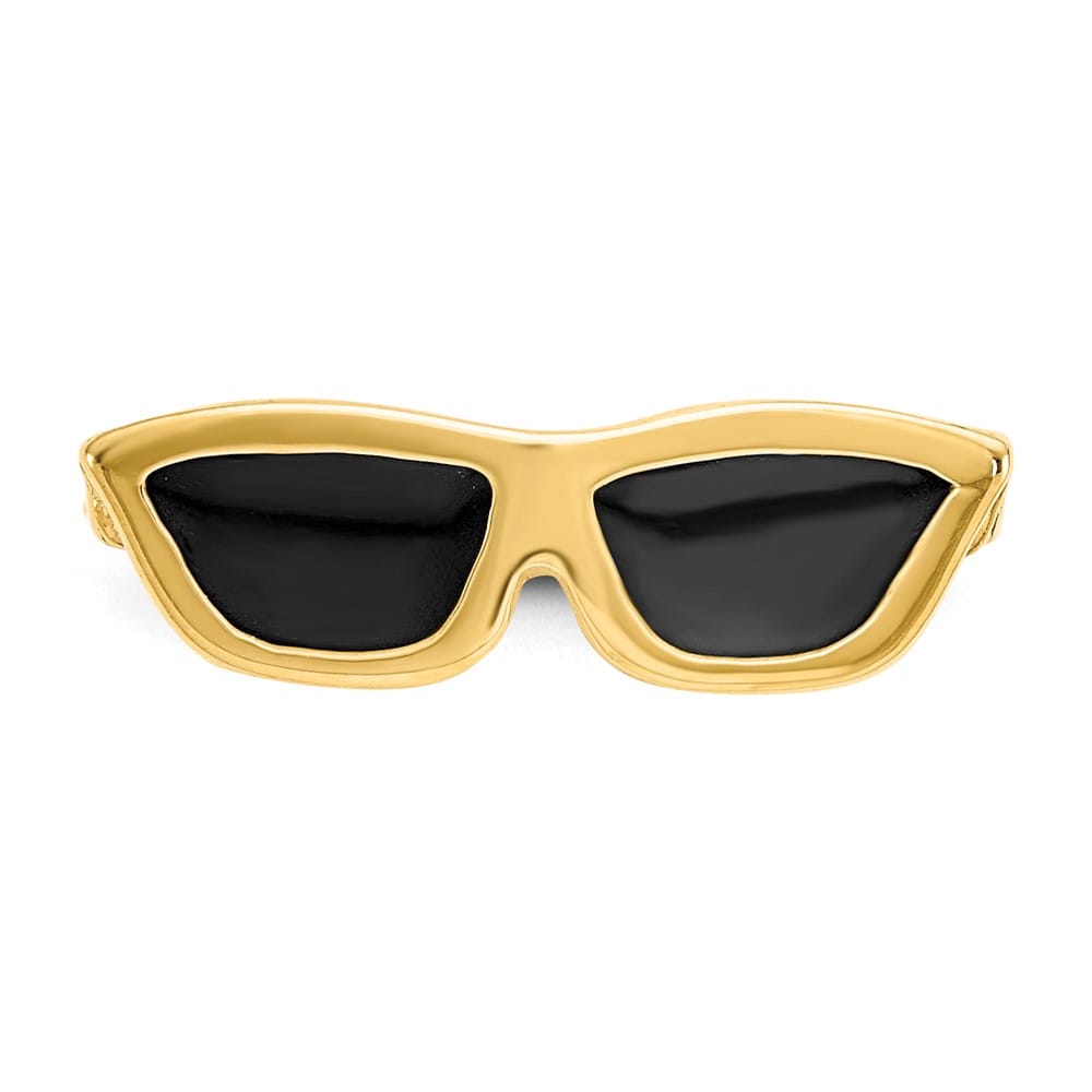 14k Yellow Gold Black Enameled Sunglasses Toe Ring
