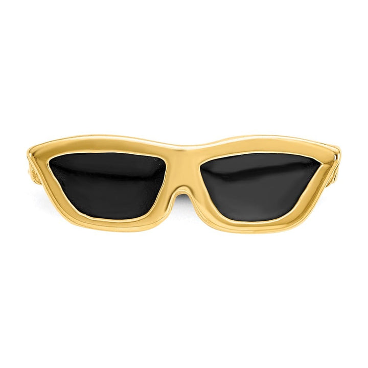 14k Yellow Gold Black Enameled Sunglasses Toe Ring