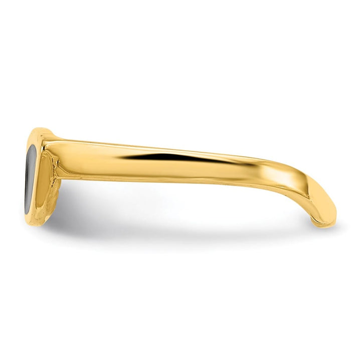 14k Yellow Gold Black Enameled Sunglasses Toe Ring