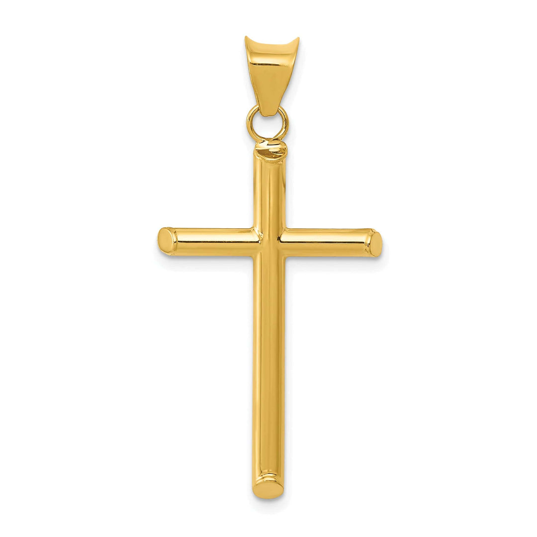 Lovely Rita's 14K Yellow Gold Bold 3-D Polished Hollow Latin Cross Pendant