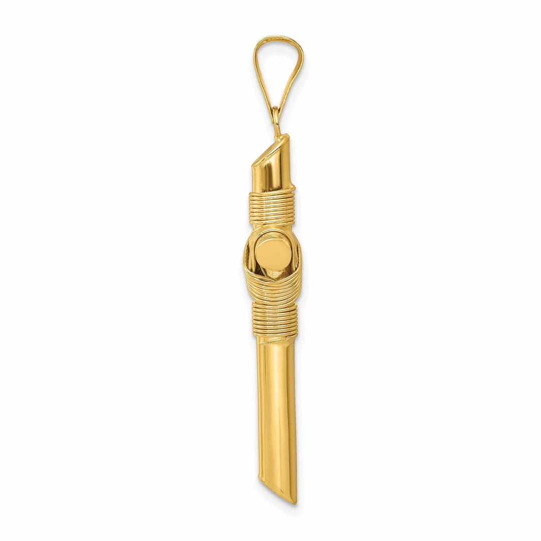Lovely Rita's 14K Yellow Gold Bold Polished Center Wrap Tube Latin Cross