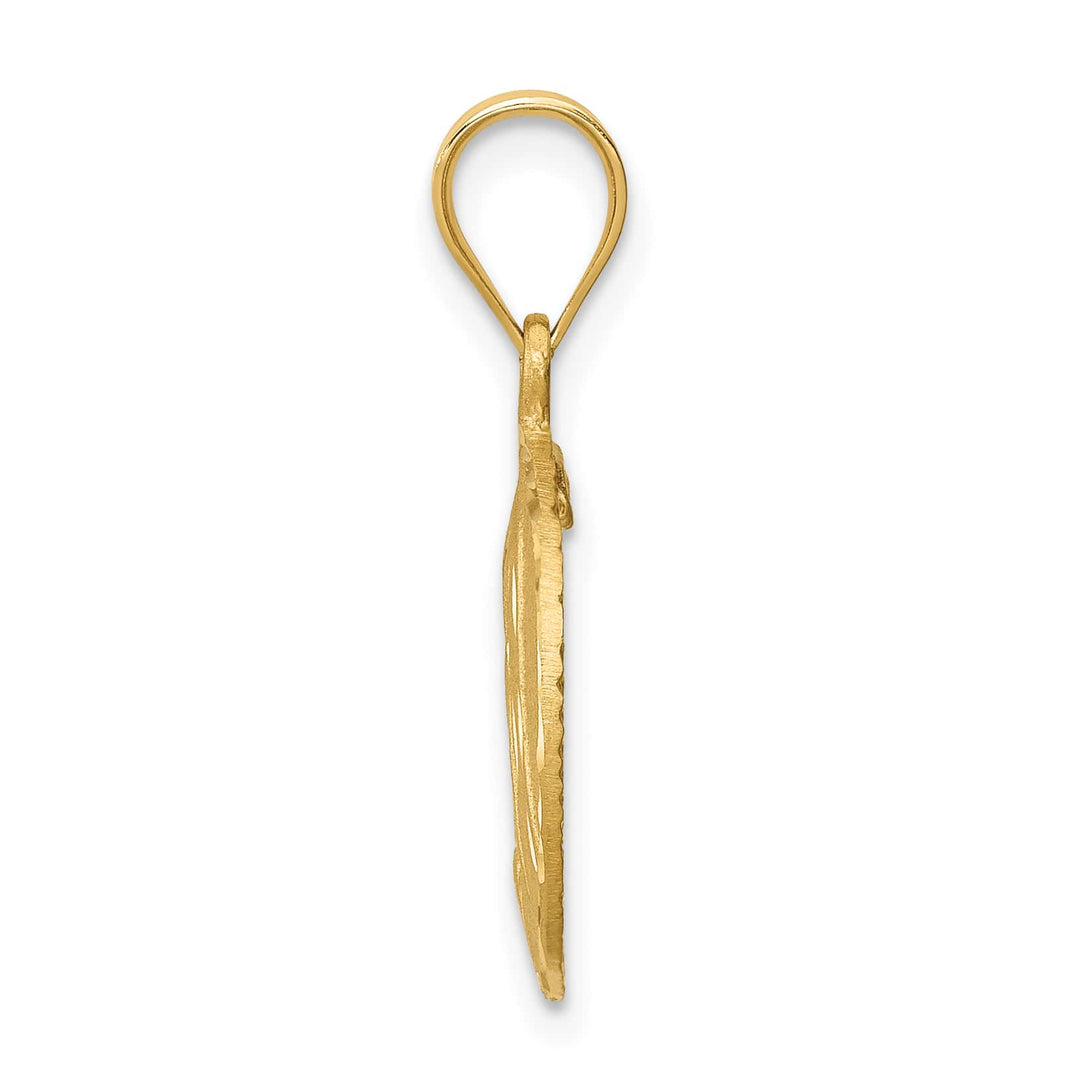 14K Yellow Gold Brushed D.C. Virgin Mary Pendant