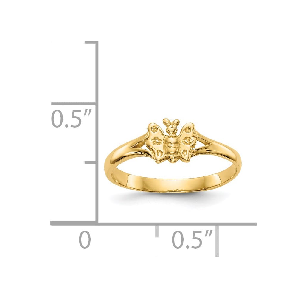 14k Yellow Gold Butterfly Ring