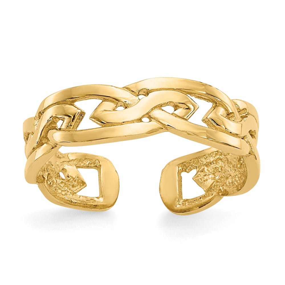 14k Yellow Gold Celtic Knot Design Toe Ring