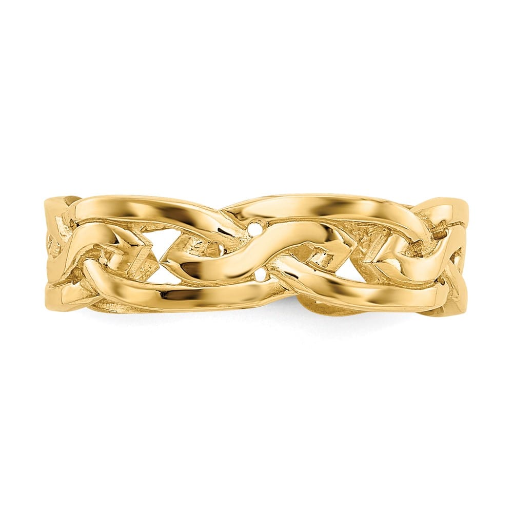 14k Yellow Gold Celtic Knot Design Toe Ring