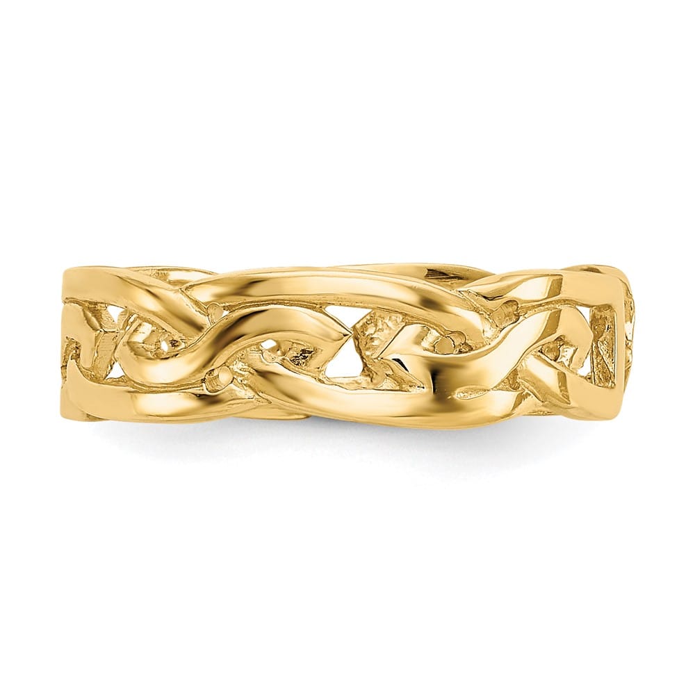 14k Yellow Gold Celtic Knot Design Toe Ring