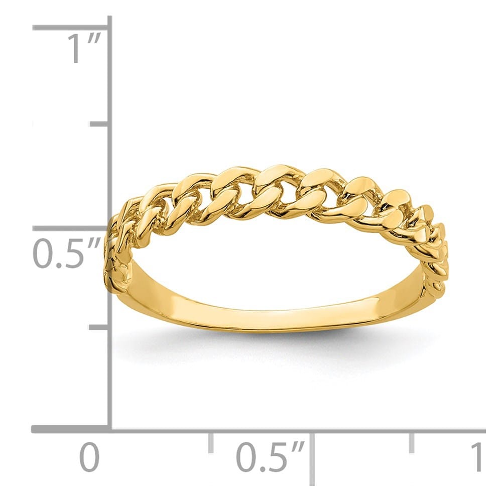 14k Yellow Gold Chain Link Band Ring