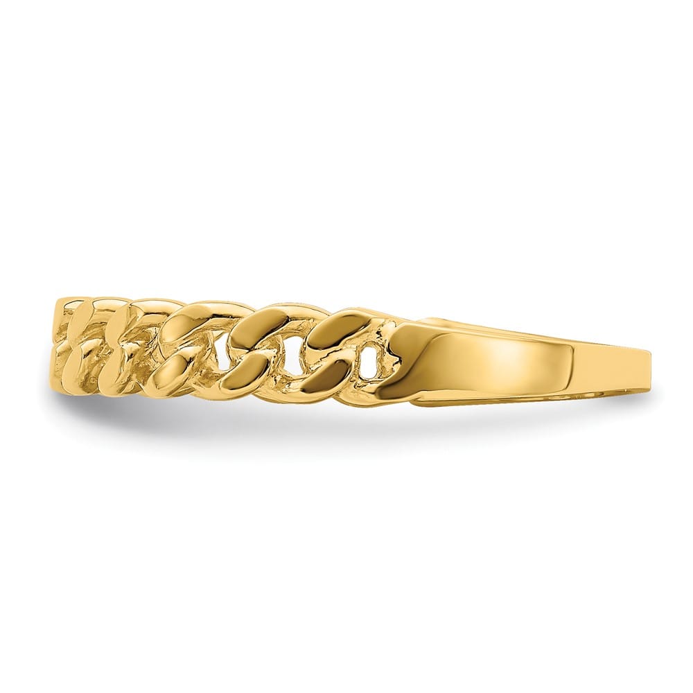 14k Yellow Gold Chain Link Band Ring