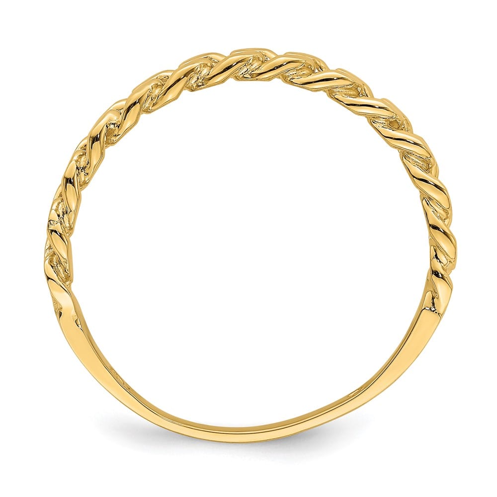 14k Yellow Gold Chain Link Band Ring
