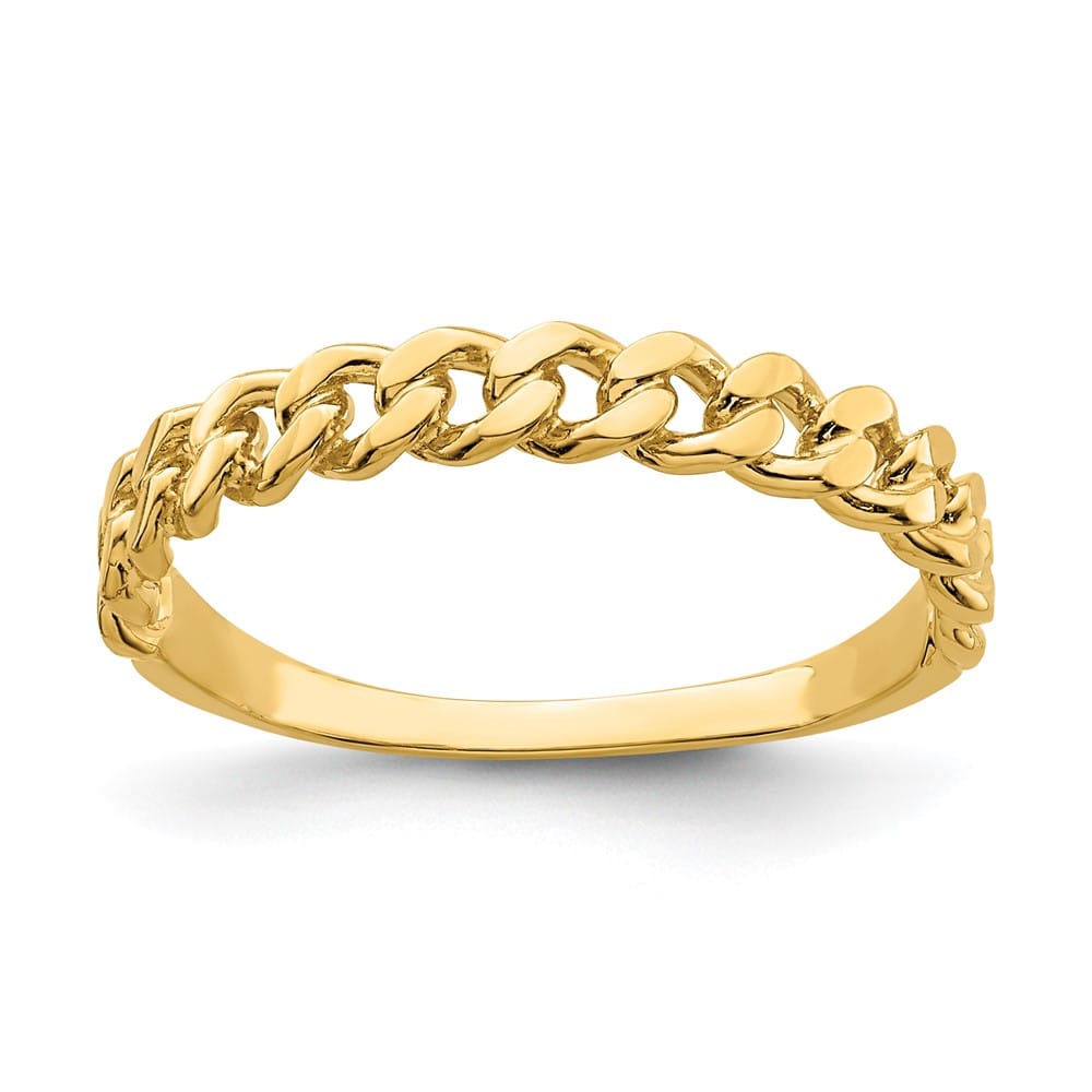 14k Yellow Gold Chain Link Band Ring