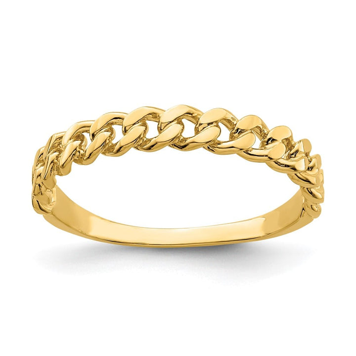 14k Yellow Gold Chain Link Band Ring