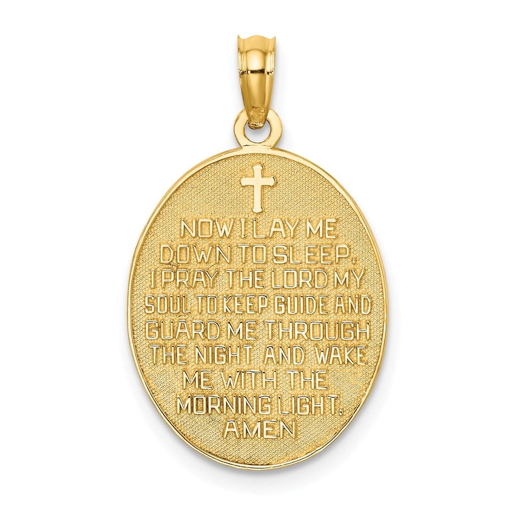 14K Yellow Gold Child's Prayer Girl/Now I Lay Me Down to Sleep Charm
