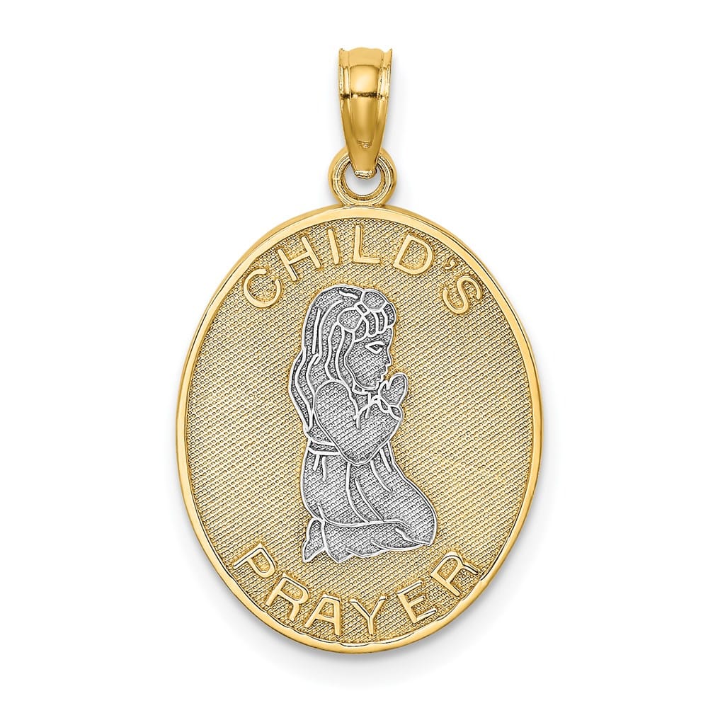 14K Yellow Gold Child's Prayer Girl/Now I Lay Me Down to Sleep Charm