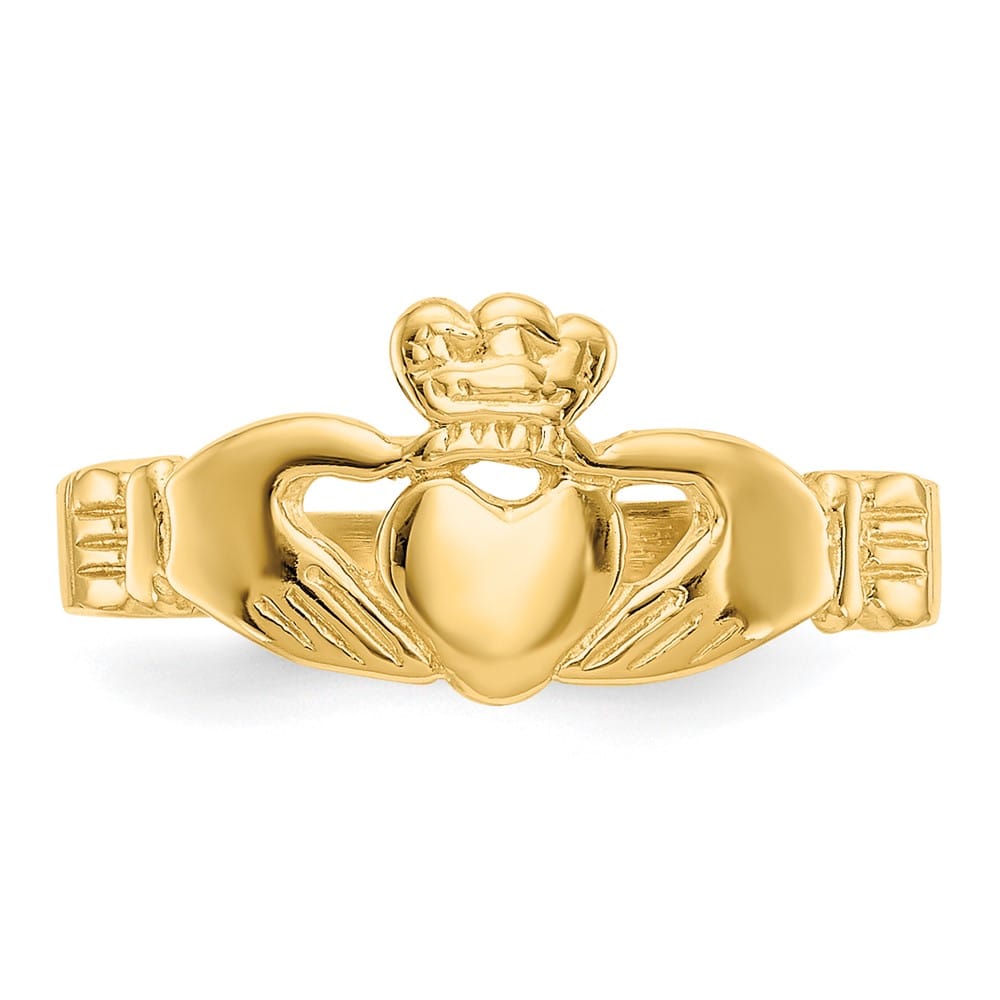 14k Yellow Gold Claddagh Ring