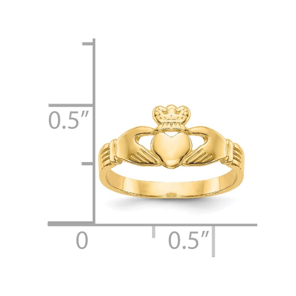 14k Yellow Gold Claddagh Ring