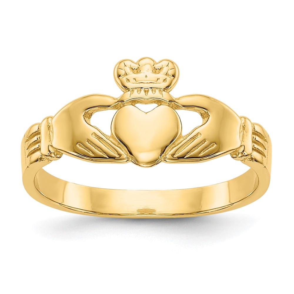 14k Yellow Gold Claddagh Ring