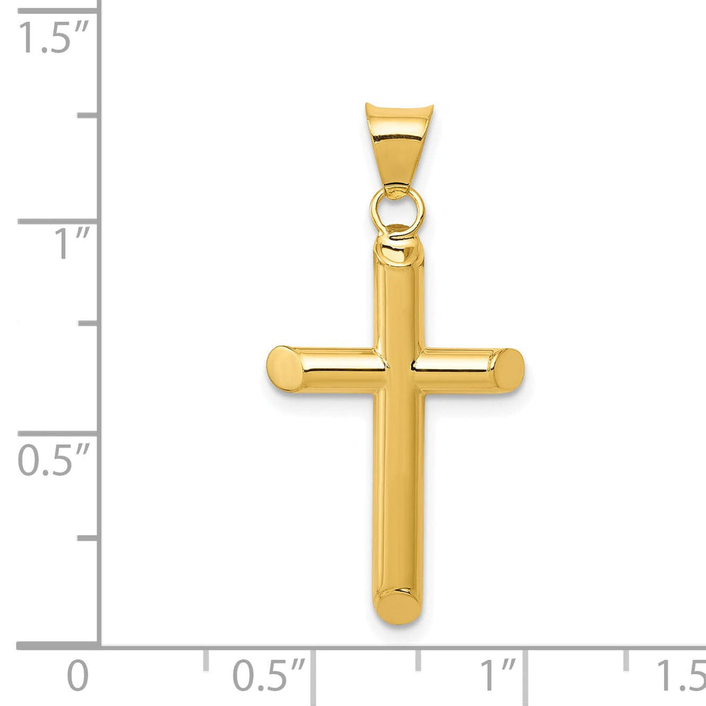 Lovely Rita's 14K Yellow Gold Classic 3-D Polished Hollow Latin Cross Pendant