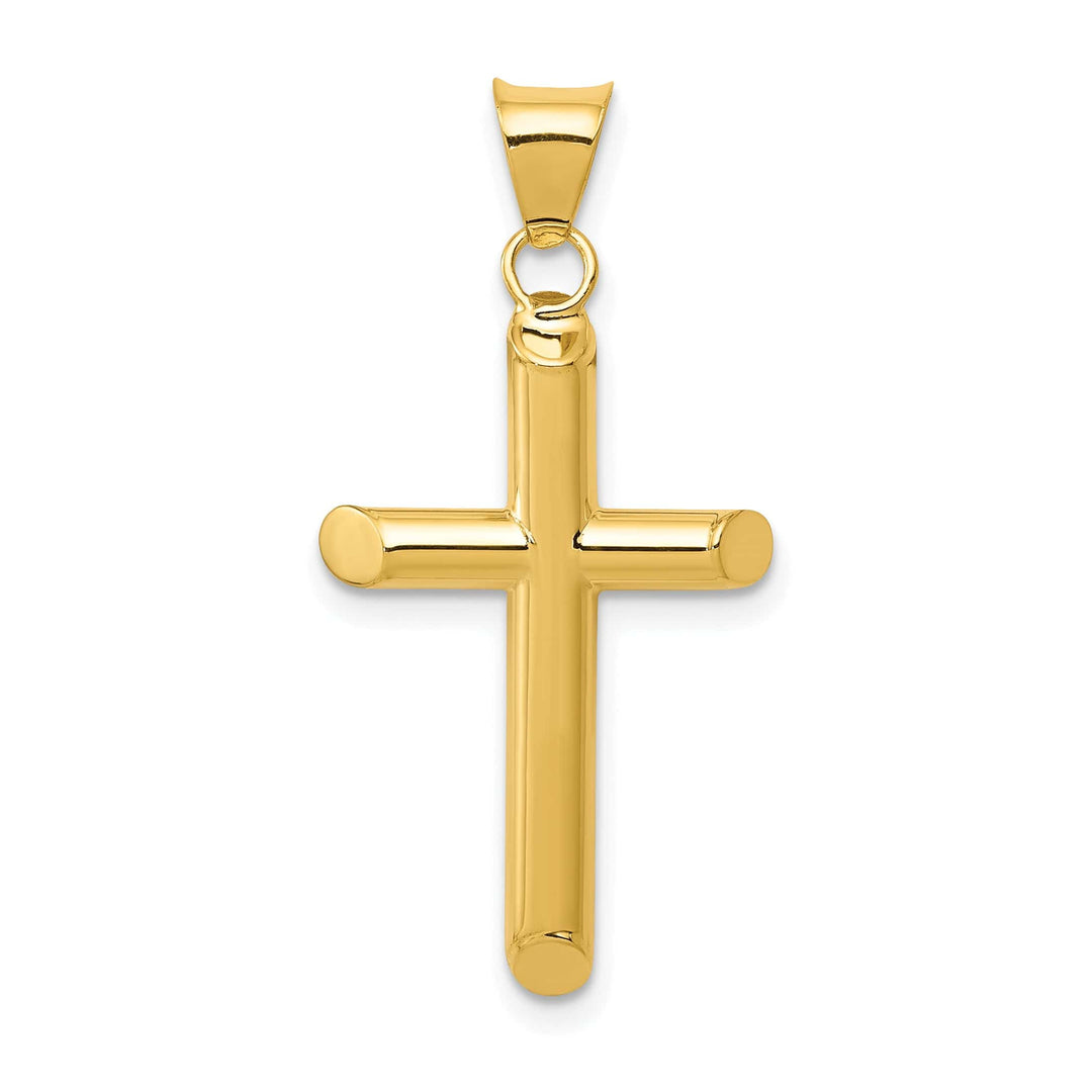 Lovely Rita's 14K Yellow Gold Classic 3-D Polished Hollow Latin Cross Pendant