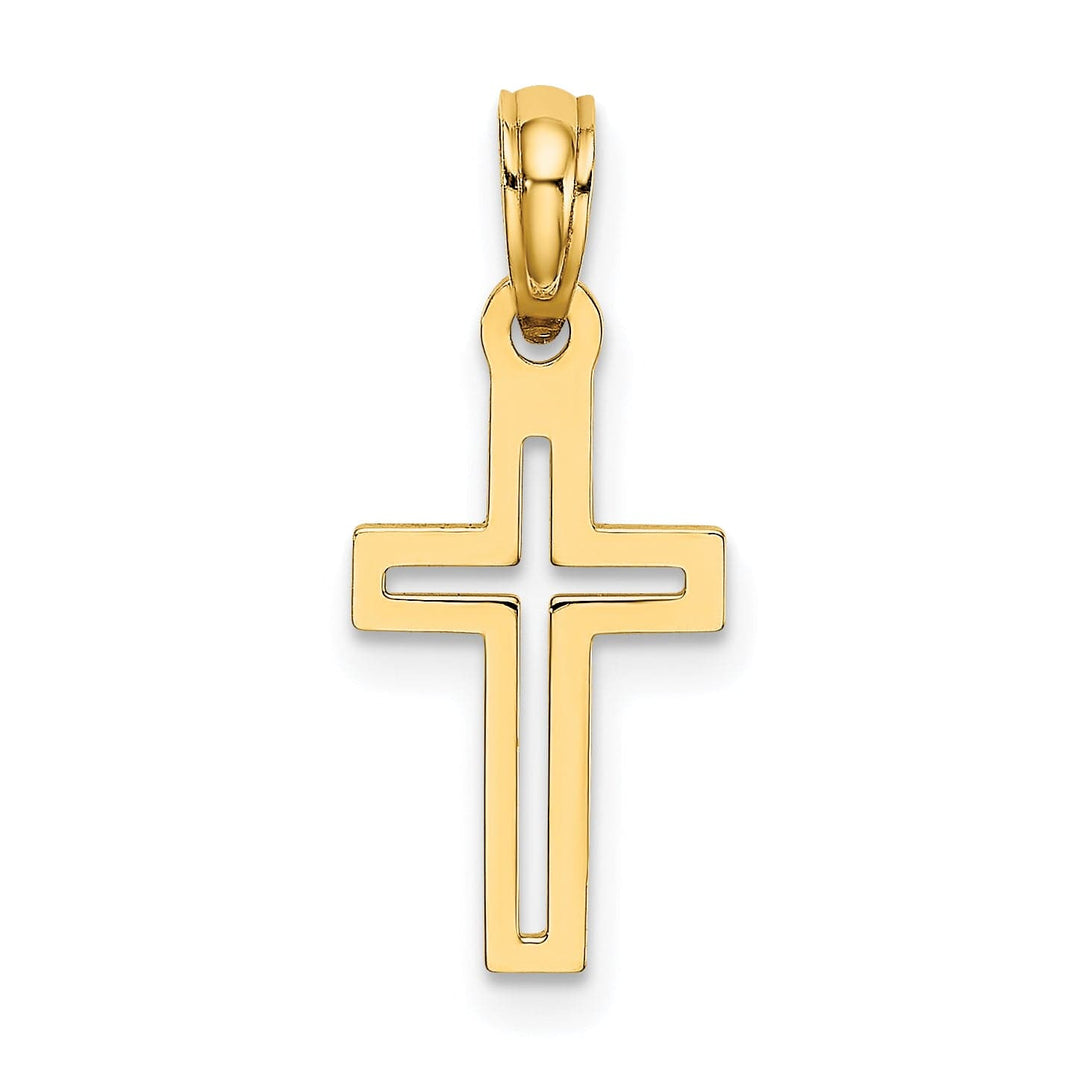 Lovely Rita's 14K Yellow Gold Classic Cut-out D.C Latin Cross Pendant