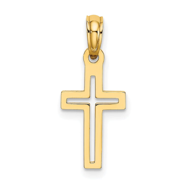Lovely Rita's 14K Yellow Gold Classic Cut-out D.C Latin Cross Pendant